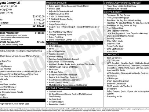 Used 2025 Toyota Camry LE w/ Convenience Package FWD image 7