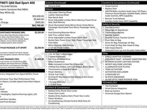 Used 2017 INFINITI Q60 Red Sport 400 image 38