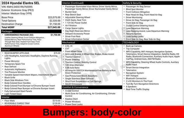 Used 2024 Hyundai Elantra SEL w/ Convenience Package FWD image 55