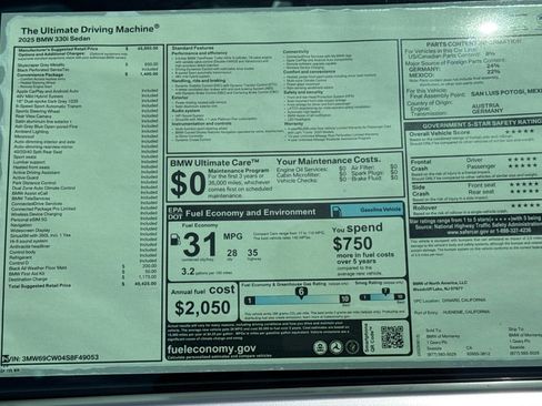 Used 2025 BMW 330i Sedan w/ Convenience Package RWD image 29