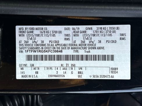 Used 2019 Ford F150 Raptor w/ Equipment Group 801A Mid image 31