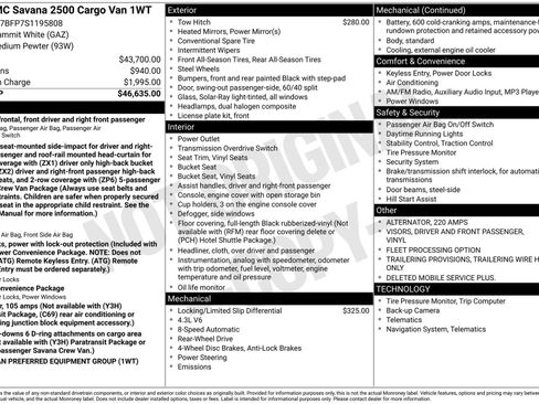 New 2025 GMC Savana 2500 Extended RWD image 3