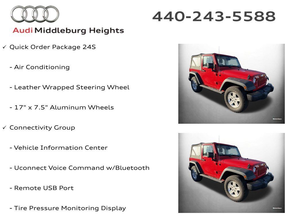Used 2016 Jeep Wrangler Sport w/ Quick Order Package 24S AWD/4WD image 6