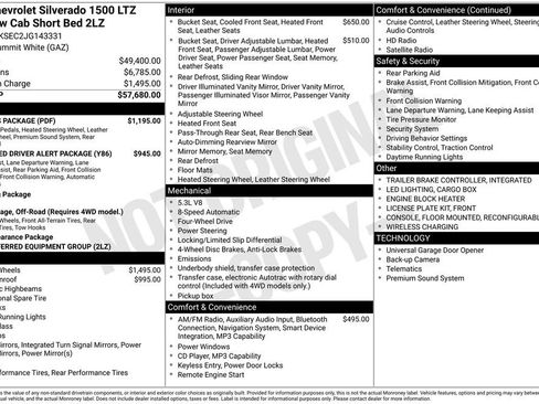 Used 2018 Chevrolet Silverado 1500 LTZ Z71 w/ LTZ Plus Package AWD/4WD image 19