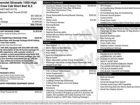 Used 2021 Chevrolet Silverado 1500 High Country w/ Technology Package AWD/4WD image 15
