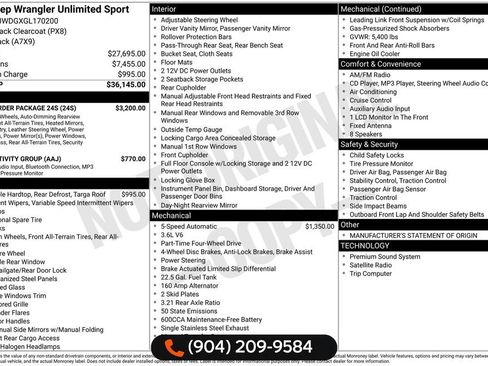 Used 2016 Jeep Wrangler Unlimited Sport w/ Quick Order Package 24S image 2