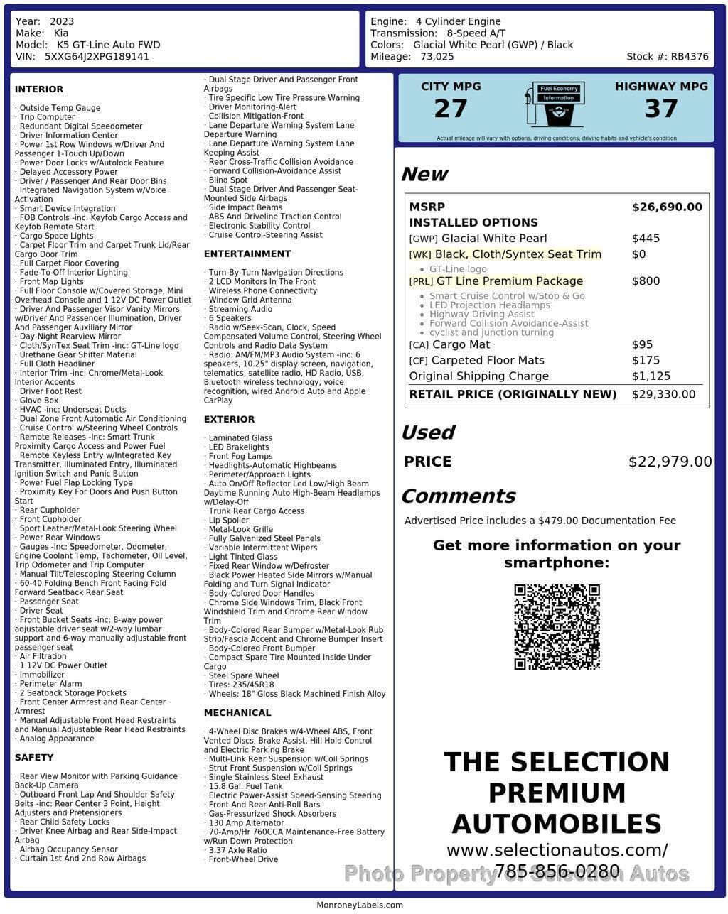 Used 2023 Kia K5 GT-Line w/ GT-Line Premium Package FWD image 2