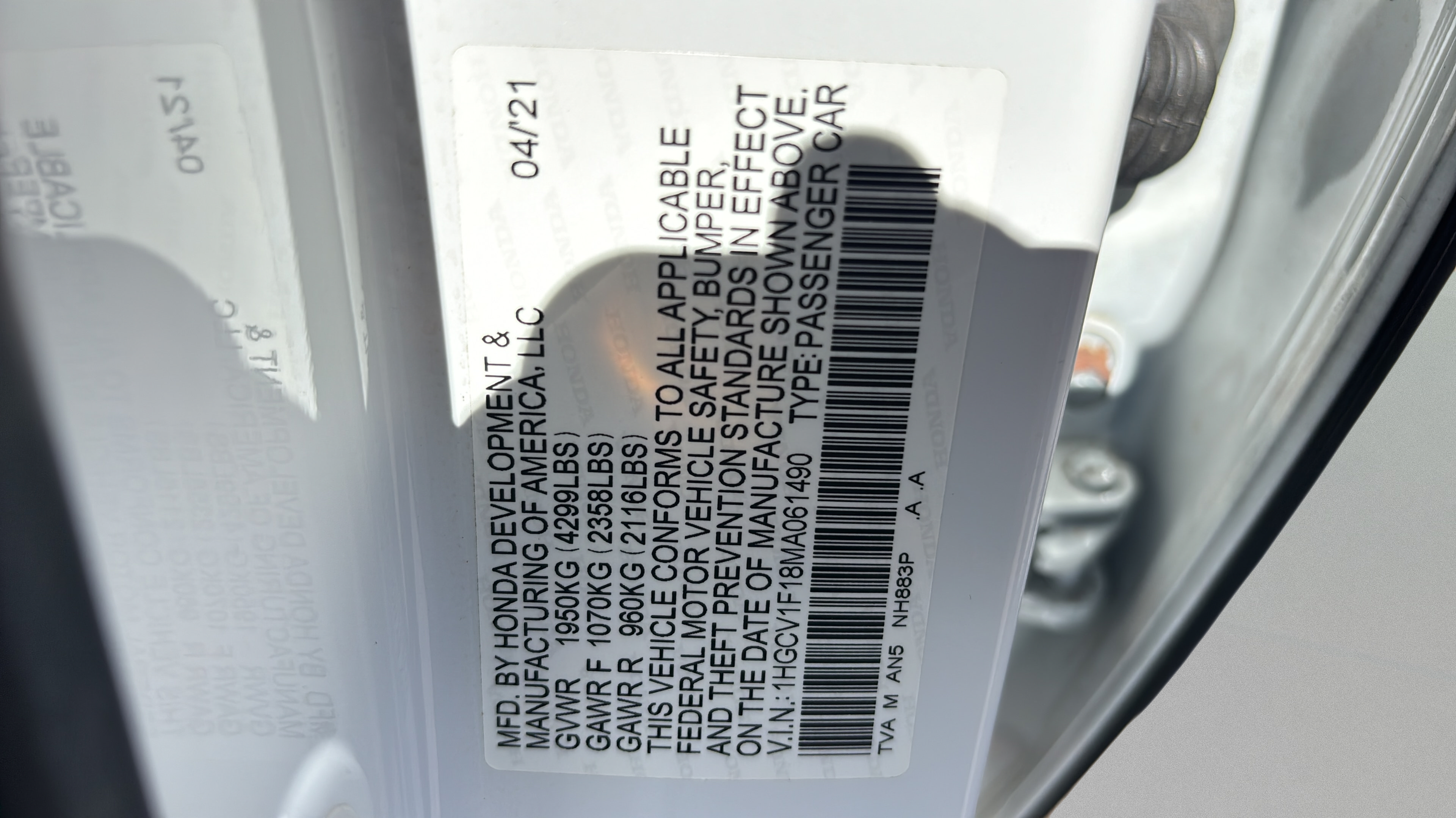 Certified 2021 Honda Accord LX image 35