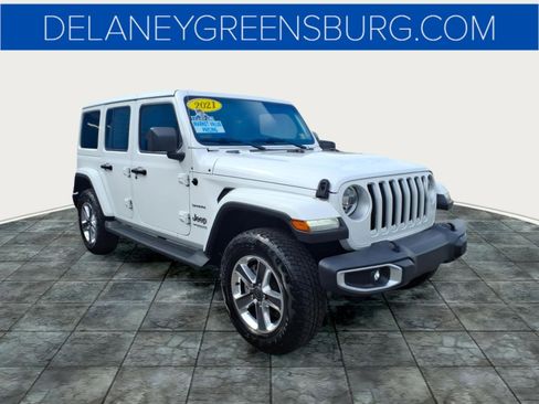 Used 2021 Jeep Wrangler Unlimited Sahara w/ LED Lighting Group image 1