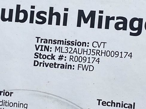 Used 2024 Mitsubishi Mirage ES FWD image 35