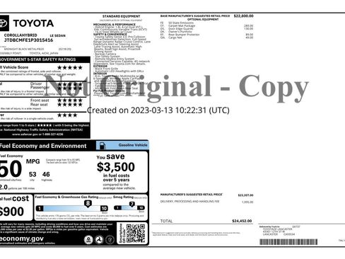 Used 2023 Toyota Corolla LE w/ Carpet Mat Package (TMS) FWD image 2
