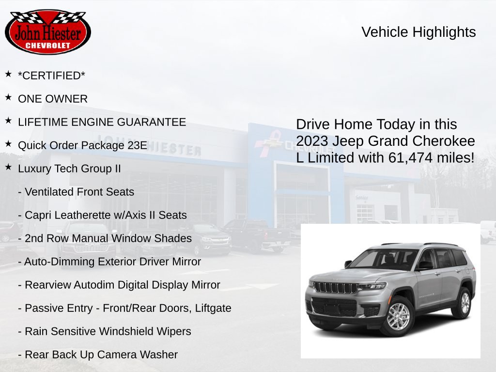 Used 2023 Jeep Grand Cherokee L Limited w/ Luxury Tech Group II RWD image 3