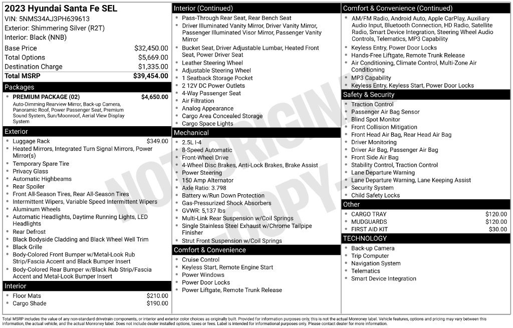 Used 2023 Hyundai Santa Fe SEL w/ Premium Package FWD image 5