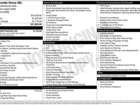 Used 2020 Hyundai Venue SEL w/ Convenience Package image 7