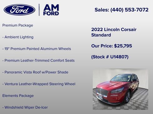 Used 2022 Lincoln Corsair AWD w/ Premium Package image 12