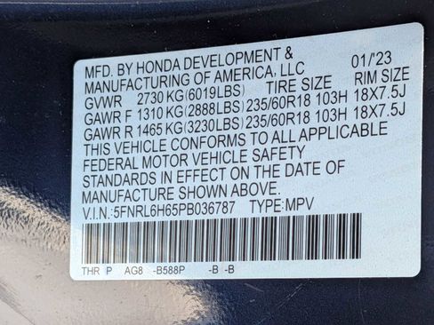 Certified 2023 Honda Odyssey EX-L image 32
