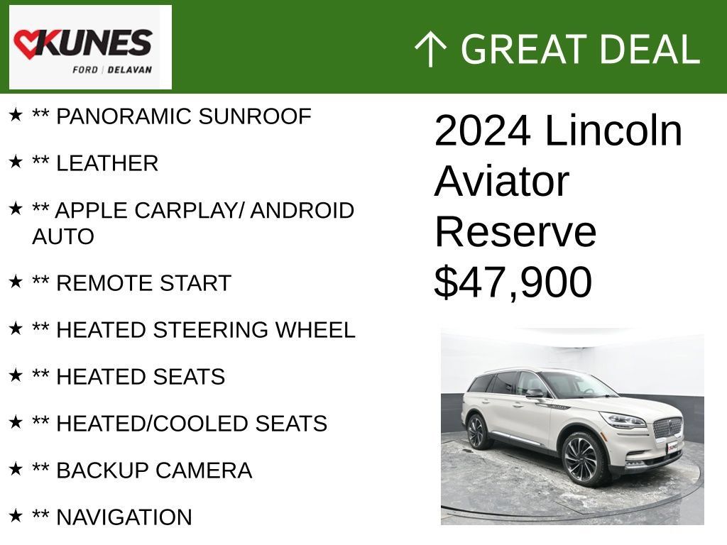 Used 2024 Lincoln Aviator Reserve w/ Equipment Group 201A AWD/4WD image 2