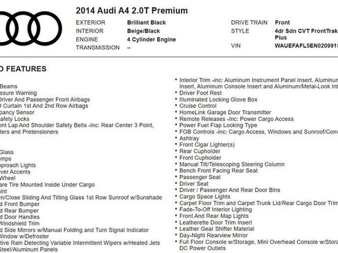 Used 2014 Audi A4 2.0T Premium Plus w/ Premium Plus Package image 28