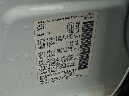 Used 2020 Nissan Frontier SV w/ Midnight Edition Floor Mats image 21