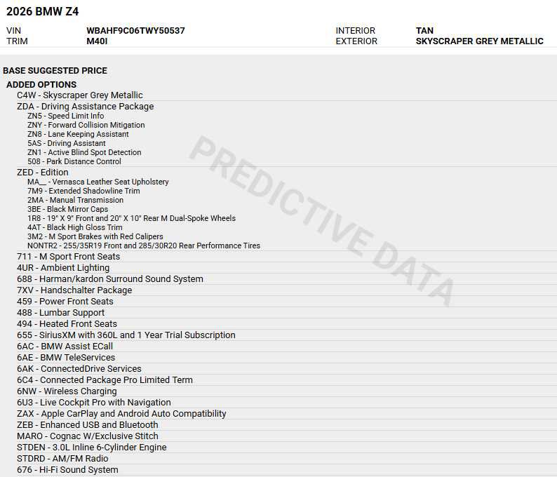 Used 2026 BMW Z4 M40i w/ Driving Assistance Package RWD image 3