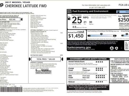 Used 2017 Jeep Cherokee Latitude w/ Safety/Convenience Group FWD image 3