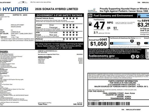 Used 2026 Hyundai Sonata Limited FWD image 6
