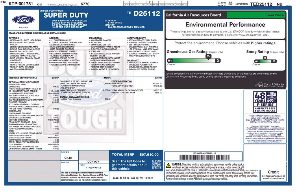 New 2026 Ford F350 Lariat w/ Lariat Ultimate Package AWD/4WD image 5
