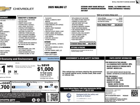 Used 2025 Chevrolet Malibu LT FWD image 5