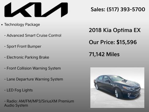 Used 2018 Kia Optima EX w/ Technology Package image 12