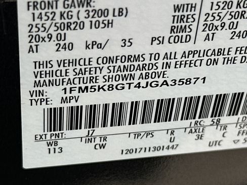 Used 2018 Ford Explorer Sport w/ Equipment Group 401A AWD/4WD image 34