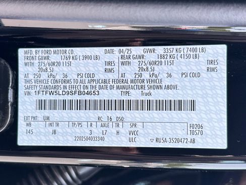 New 2025 Ford F150 Lariat w/ Equipment Group 501A Mid image 50