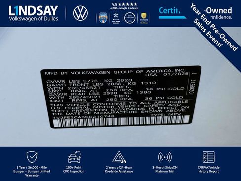 Certified 2025 Volkswagen Atlas Cross Sport SEL Premium R-Line image 28