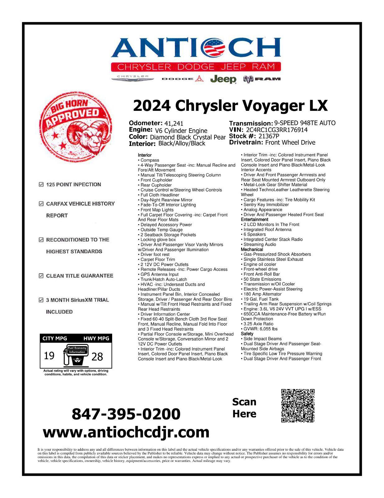Used 2024 Chrysler Voyager LX FWD image 2