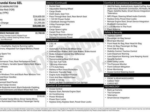 Used 2022 Hyundai Kona SEL w/ Convenience Package image 10