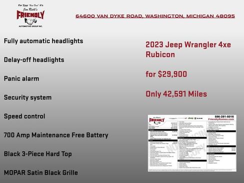 Used 2023 Jeep Wrangler Unlimited Rubicon 4xe w/ Cold Weather Group AWD/4WD image 8