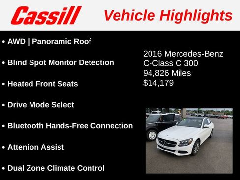 Used 2016 Mercedes-Benz C 300 4MATIC Sedan image 3