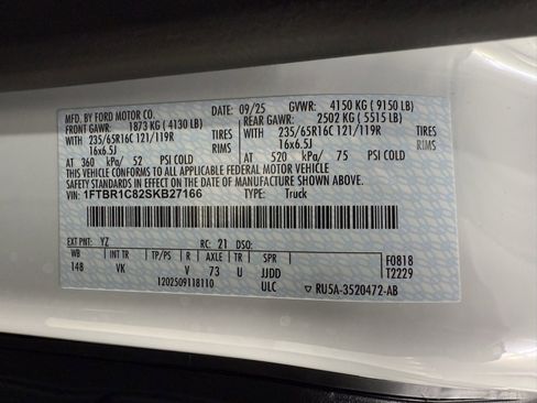 New 2025 Ford Transit 250 148 Medium Roof w/ Load Area Protection Package image 24