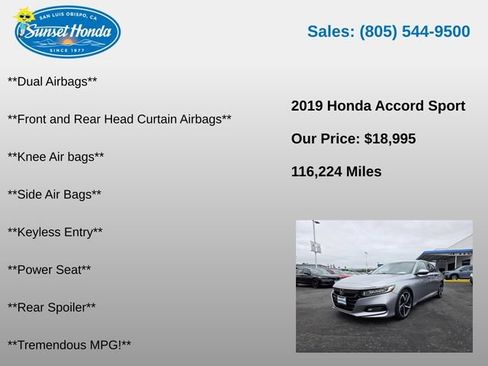 Used 2019 Honda Accord Sport image 9