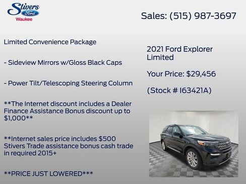Used 2021 Ford Explorer Limited w/ Equipment Group 301A AWD/4WD image 16