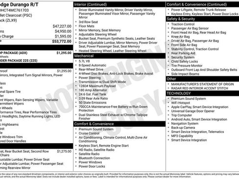 Used 2021 Dodge Durango R/T w/ Blacktop Package RWD image 5