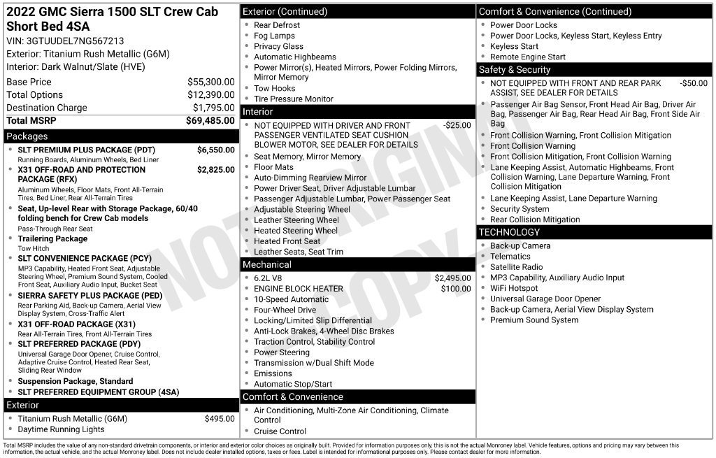 Certified 2022 GMC Sierra 1500 SLT w/ SLT Premium Plus Package AWD/4WD image 6