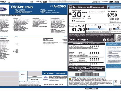 Used 2025 Ford Escape ST-Line w/ Tech Pack #1 FWD image 33