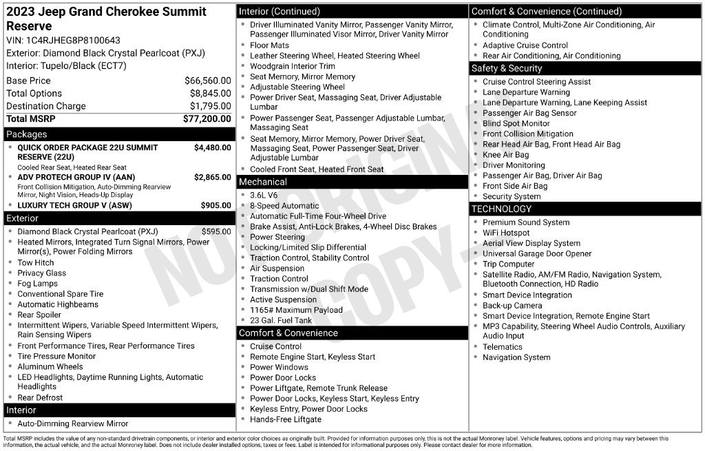 Certified 2023 Jeep Grand Cherokee Summit AWD/4WD image 45