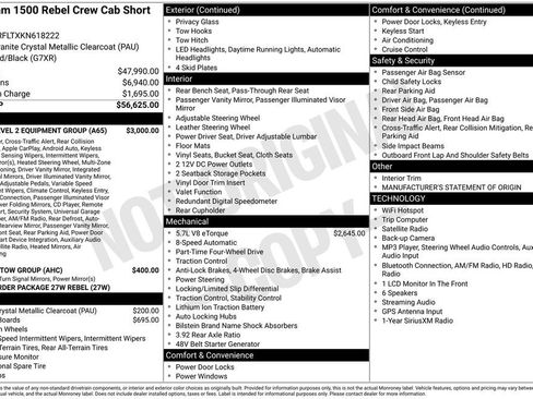 Used 2019 RAM 1500 Rebel w/ Rebel Level 2 Equipment Group AWD/4WD image 6