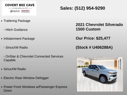 Used 2021 Chevrolet Silverado 1500 Custom RWD image 31