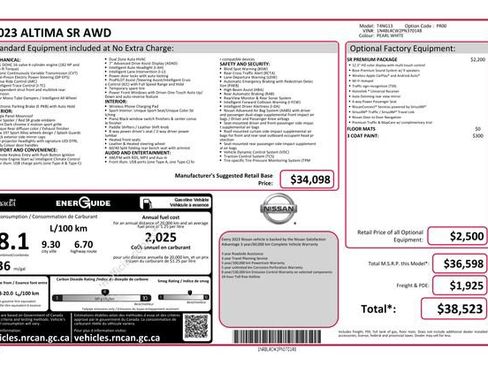 Used 2023 Nissan Altima 2.5 SR AWD/4WD image 7