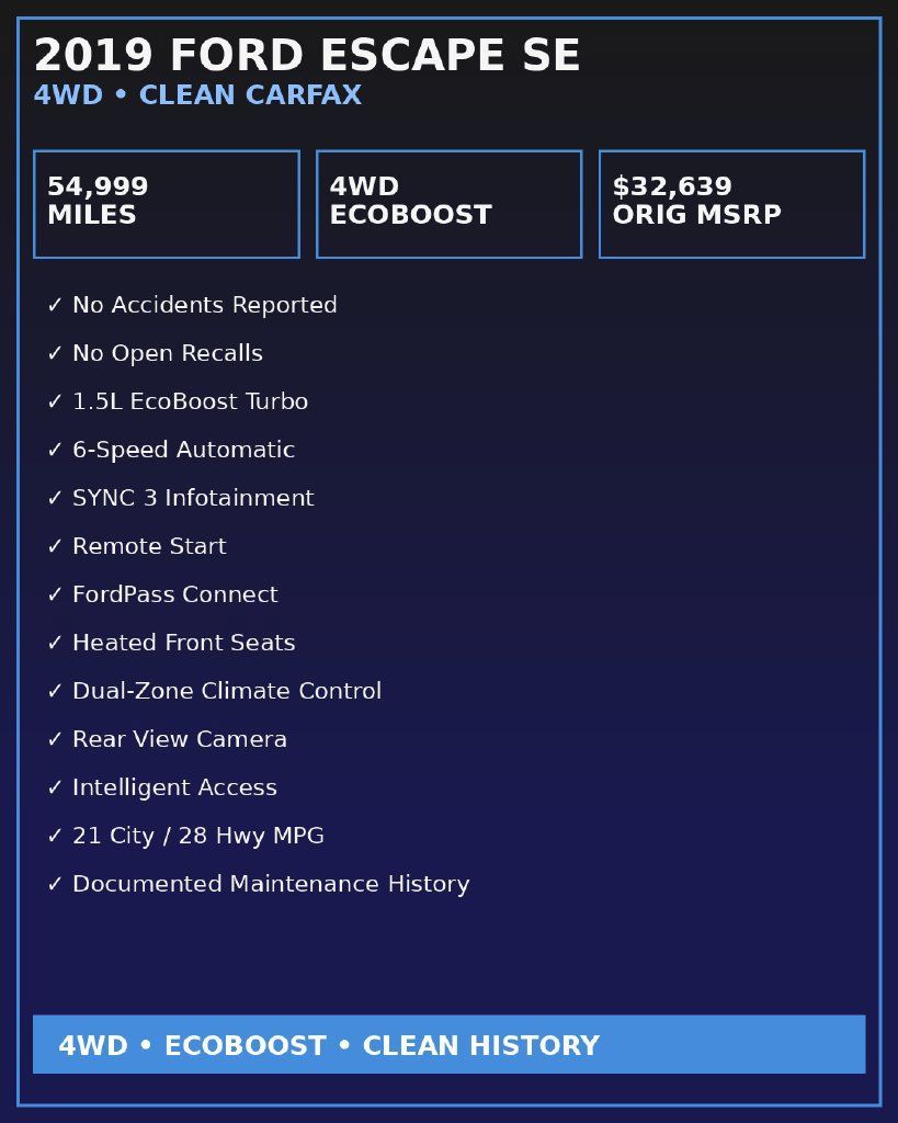 Used 2019 Ford Escape SE AWD/4WD image 2