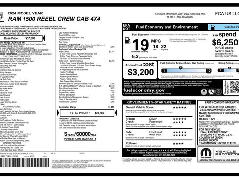 Certified 2024 RAM 1500 Rebel w/ Rebel Level 1 Equipment Group image 3