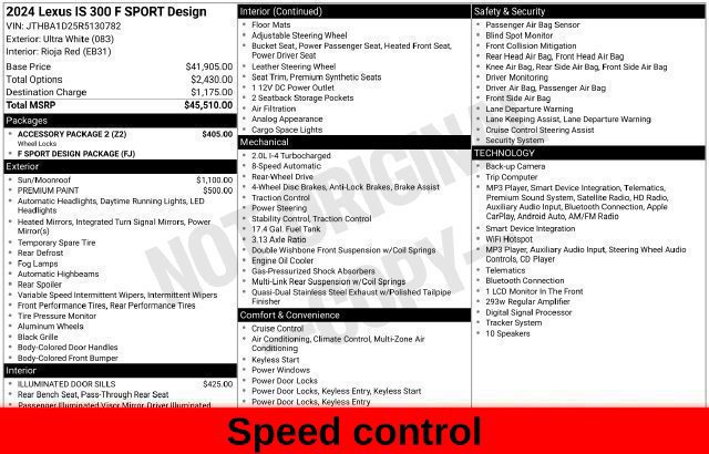 Used 2024 Lexus IS 300 F Sport w/ Accessory Package 2 RWD image 54