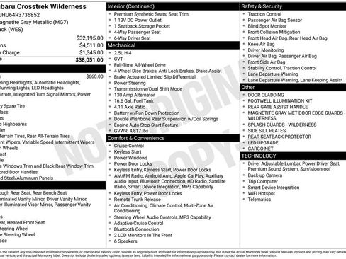 Certified 2024 Subaru Crosstrek 2.5i Wilderness AWD/4WD image 36